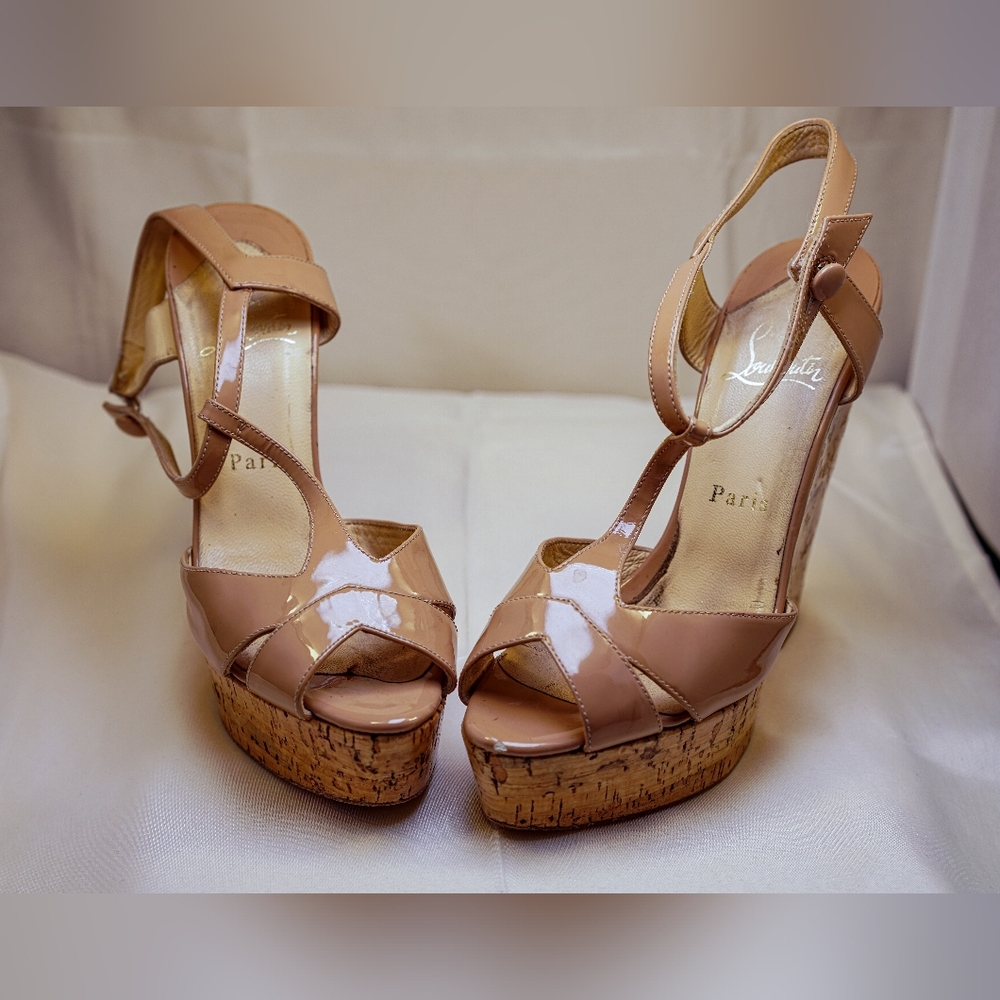 Christian Louboutin Marina Liege Cork Wedge